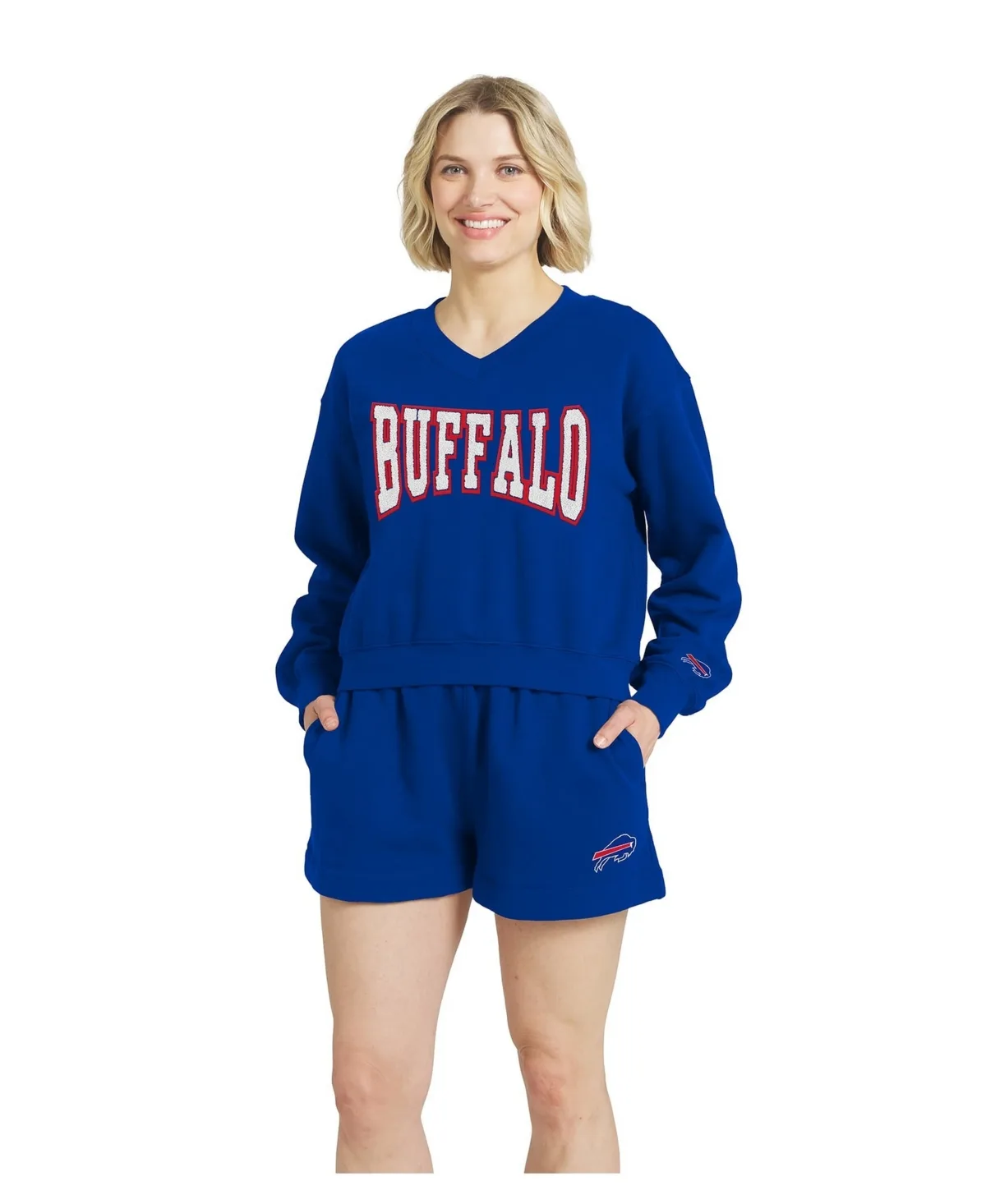 Buffalo Bills Fleece V-Neck Lounge Set by Wear by Erin Andrews