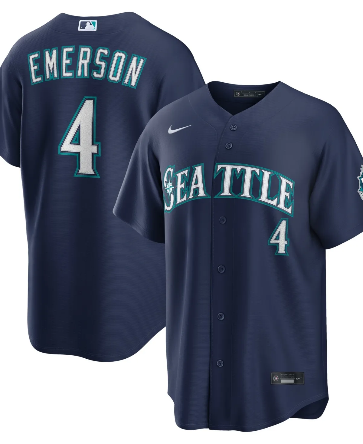 Colt Emerson Seattle Mariners Road 50th Season Anniversary Patch Stadium Jersey by Nike