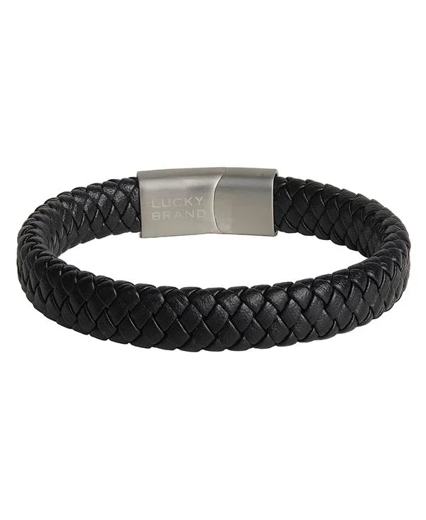 Braided Wide Microfiber Leather Bracelet by Lucky Brand