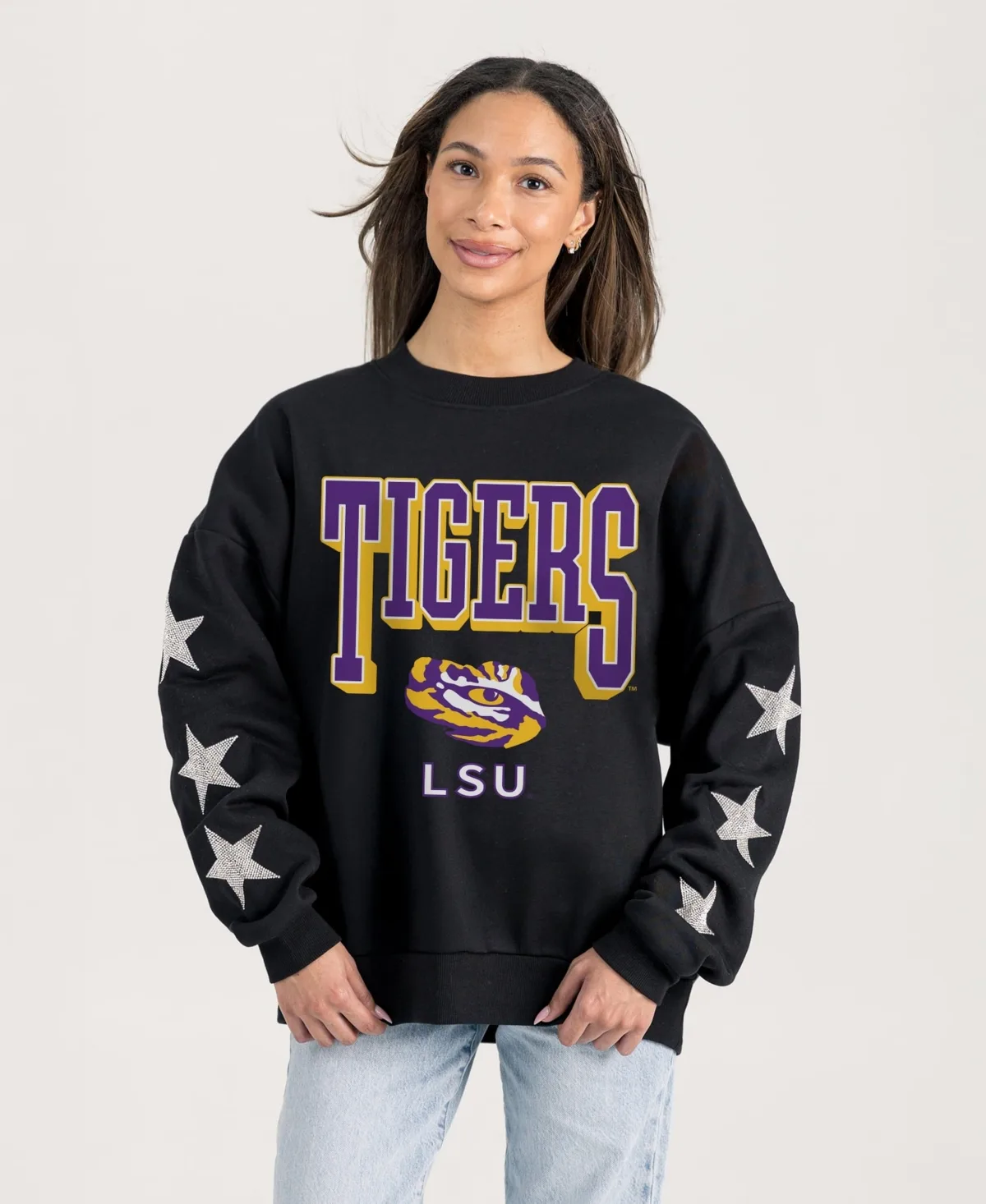 Gameday Couture Lsu Tigers Pure Victory Relaxed Rhinestone Pullover Sweatshirt