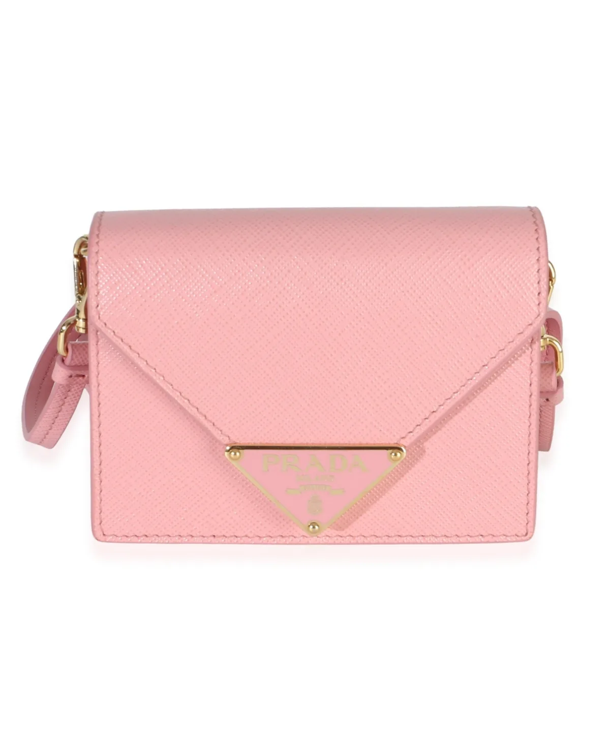 Pre-Owned Prada Saffiano Card Holder with Strap by Prada