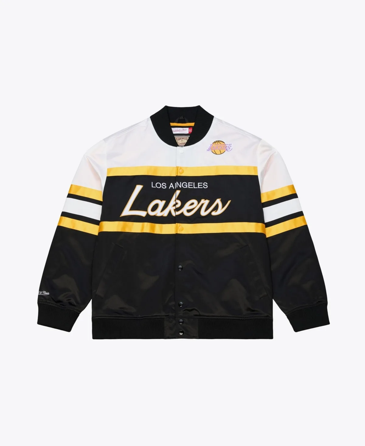 Los Angeles Lakers Hardwood Classics Head Coach Lightweight Satin Full-Snap Jacket by Mitchell & Ness