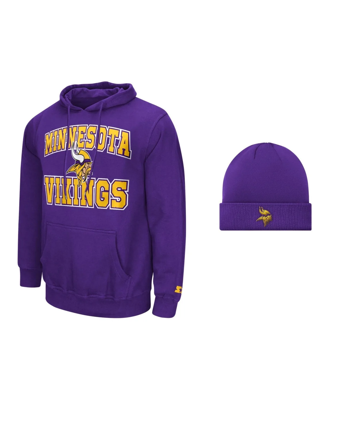 Minnesota Vikings Hoodie and Cuffed Knit Hat Combo Pack by Starter