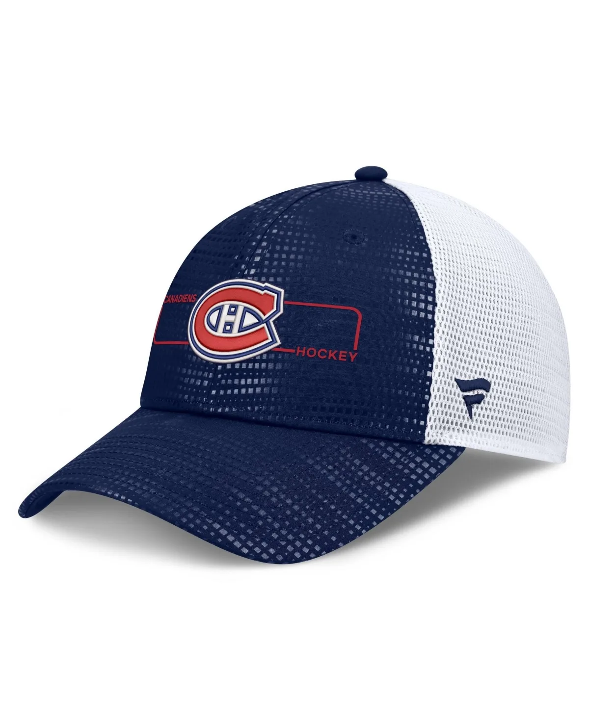 Montreal Canadiens Authentic Pro Rink Boxed Logo Trucker Hat by Fanatics