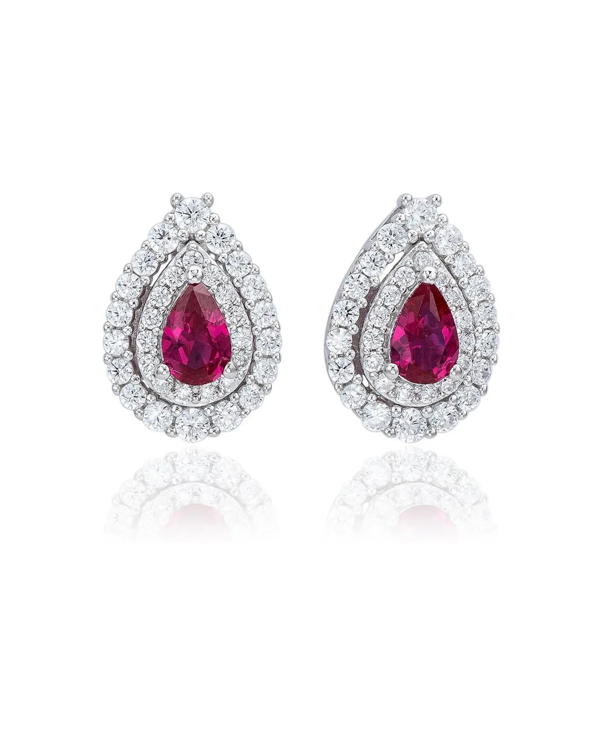 Sterling Silver Pear Shape Cubic Zirconia Earrings