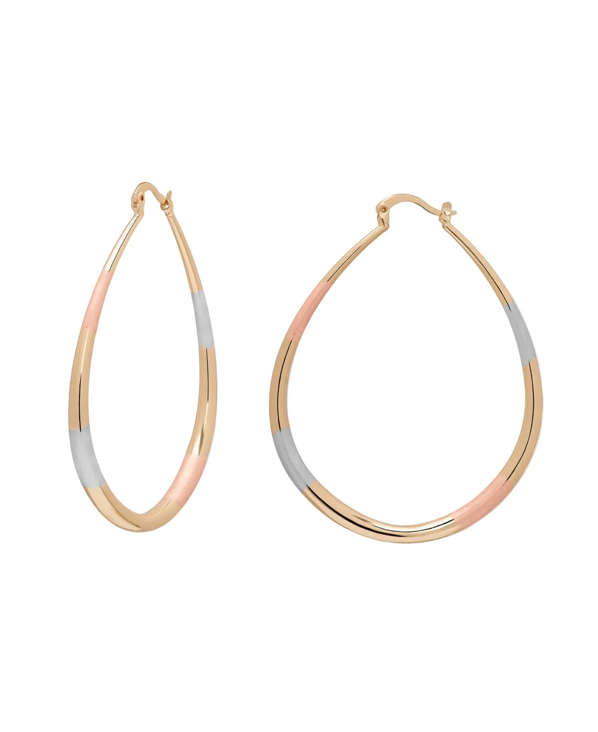 Tri-Color Pear-Shaped Hoop Earrings by Macy's