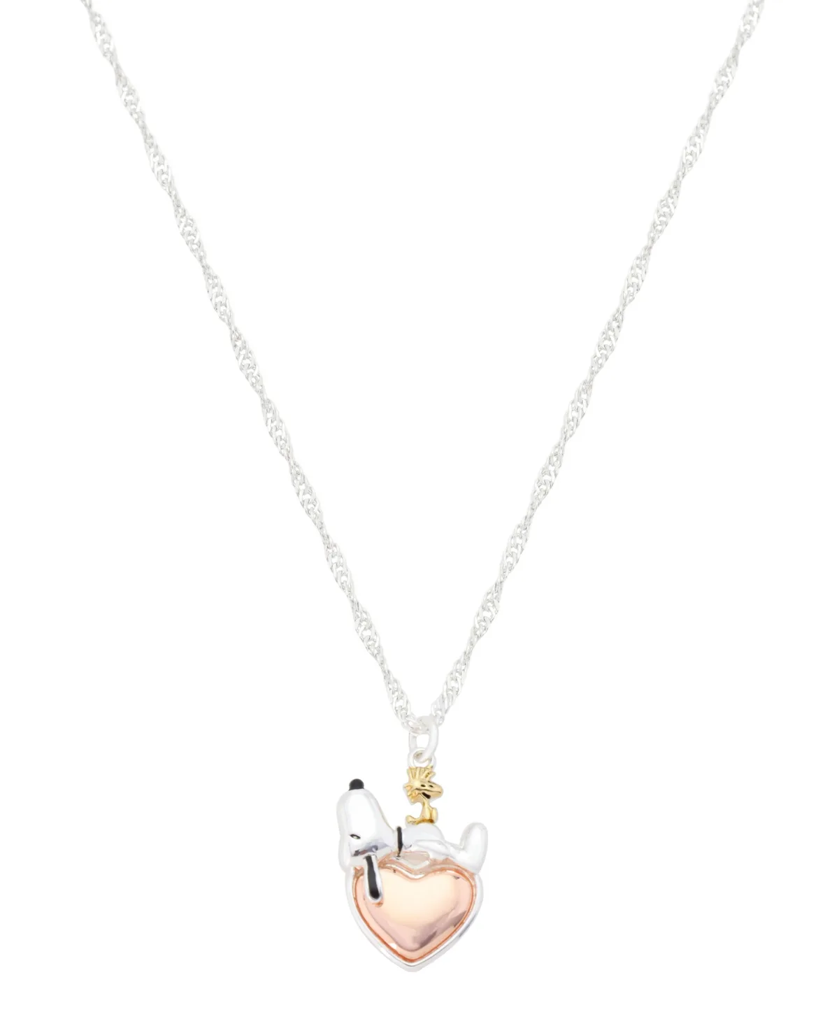 Silver-Plated Snoopy Heart Pendant Necklace by Unwritten