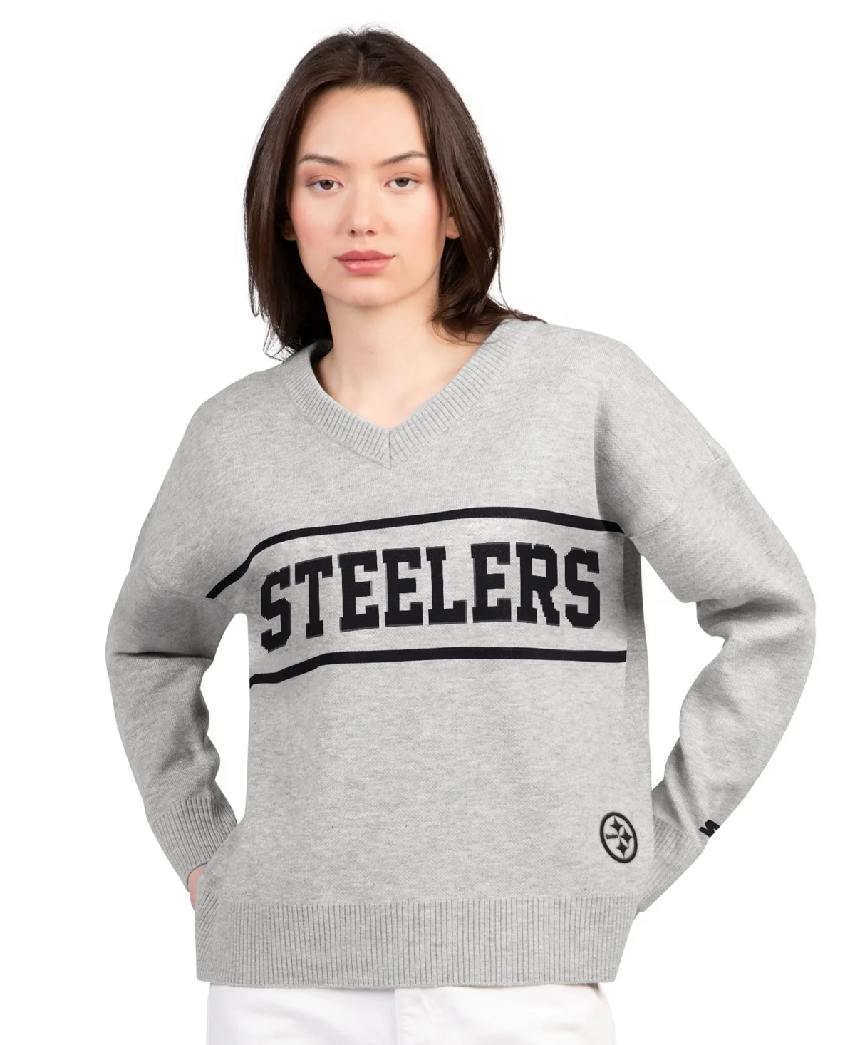 Pittsburgh Steelers Best Shot V-Neck Sweater by Starter
