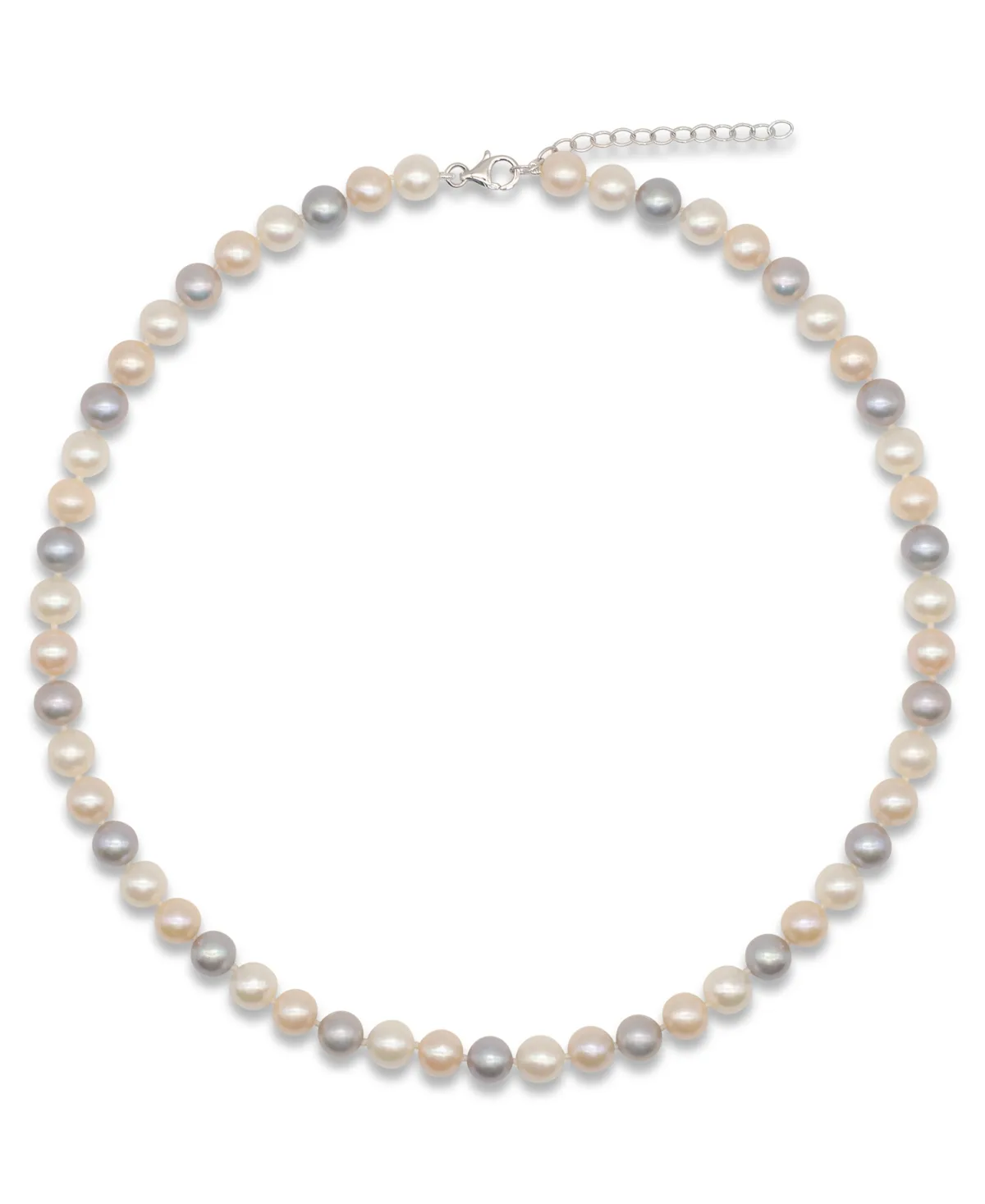 Cultured Freshwater Pearl (8-9 mm) Necklace in Sterling Silver