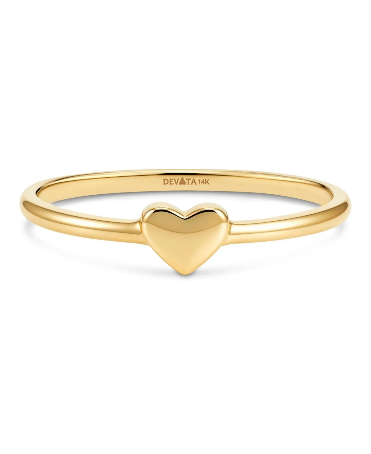 Stackable Heart Ring in 14K Yellow Gold by Devata