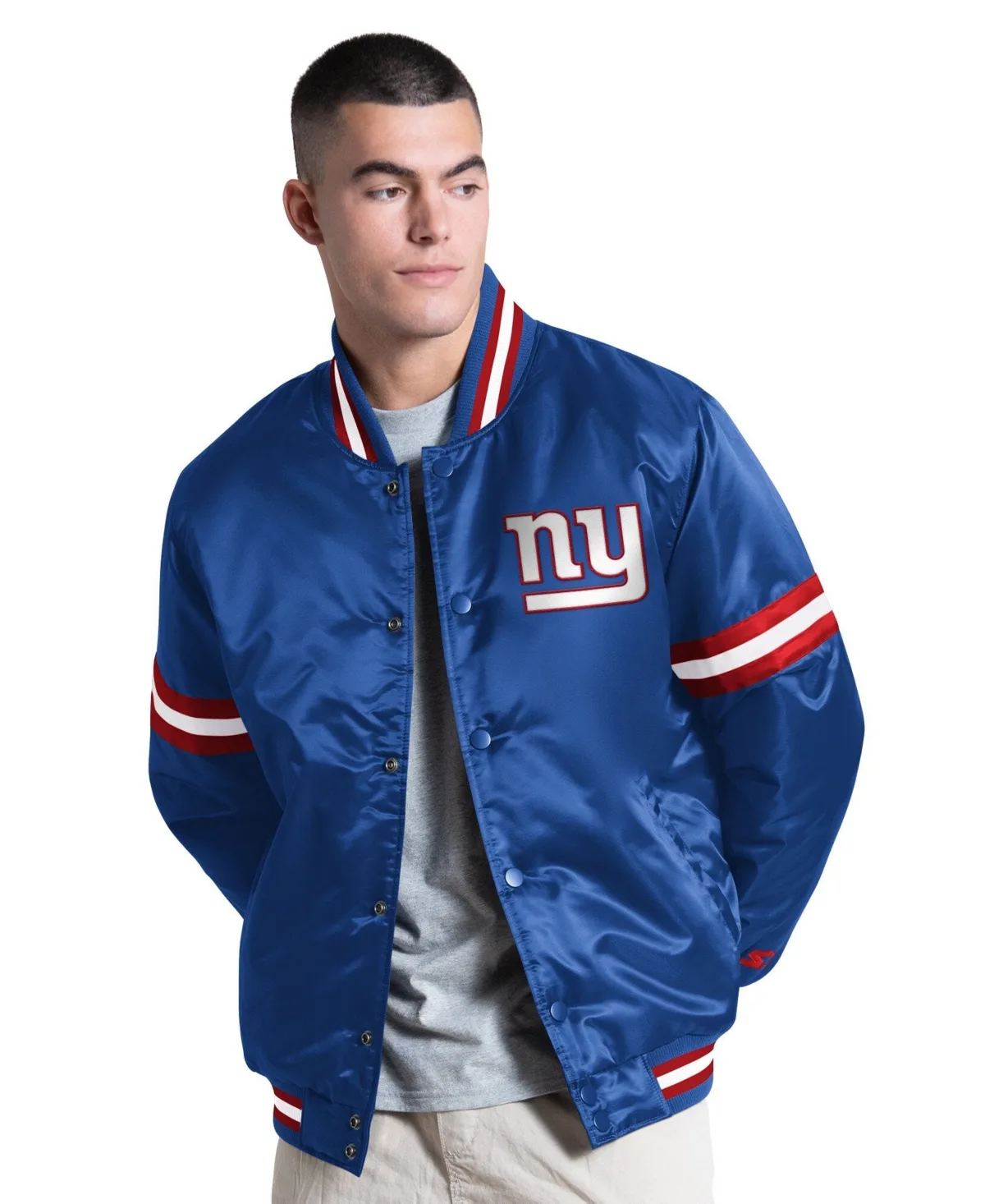 New York Giants Courtside Varsity Full Snap Jacket
