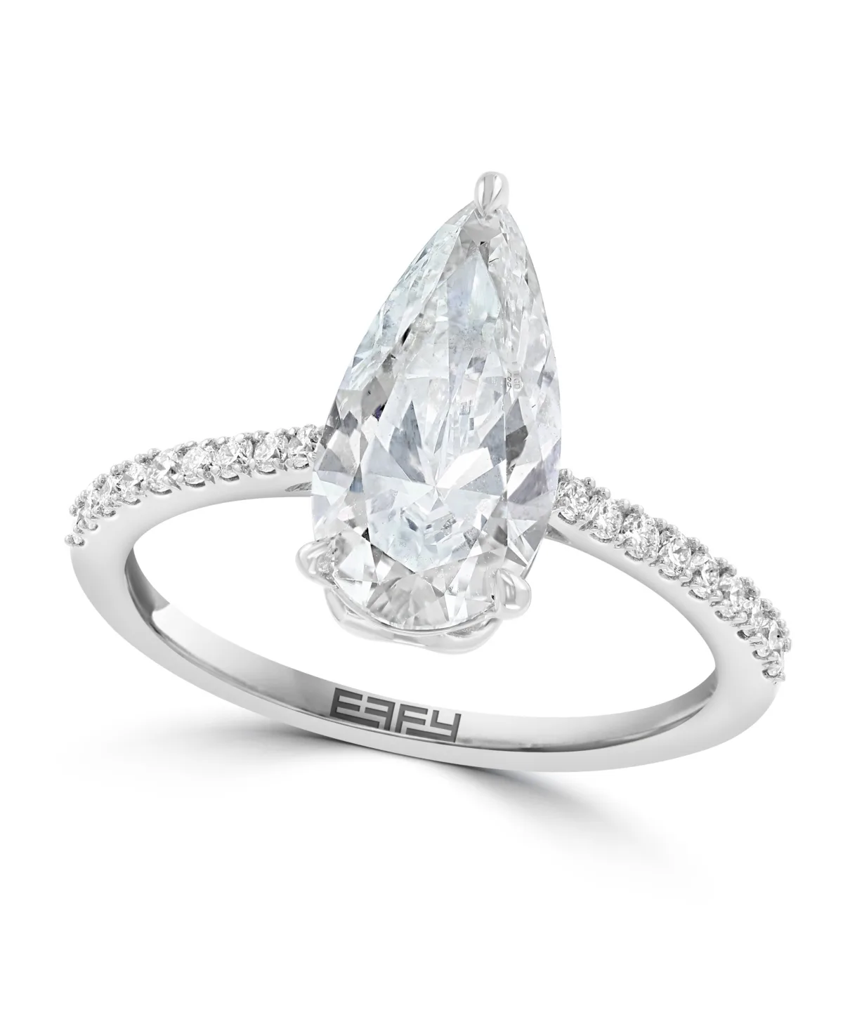 Lab Grown Diamond Pear Ring (2-1/10 ct. t.w.) in 14k White Gold by Effy