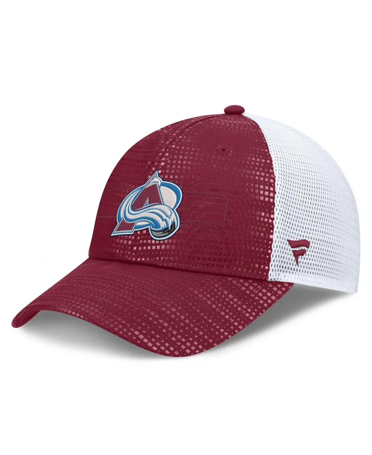 Colorado Avalanche Authentic Pro Rink Boxed Logo Trucker Hat by Fanatics