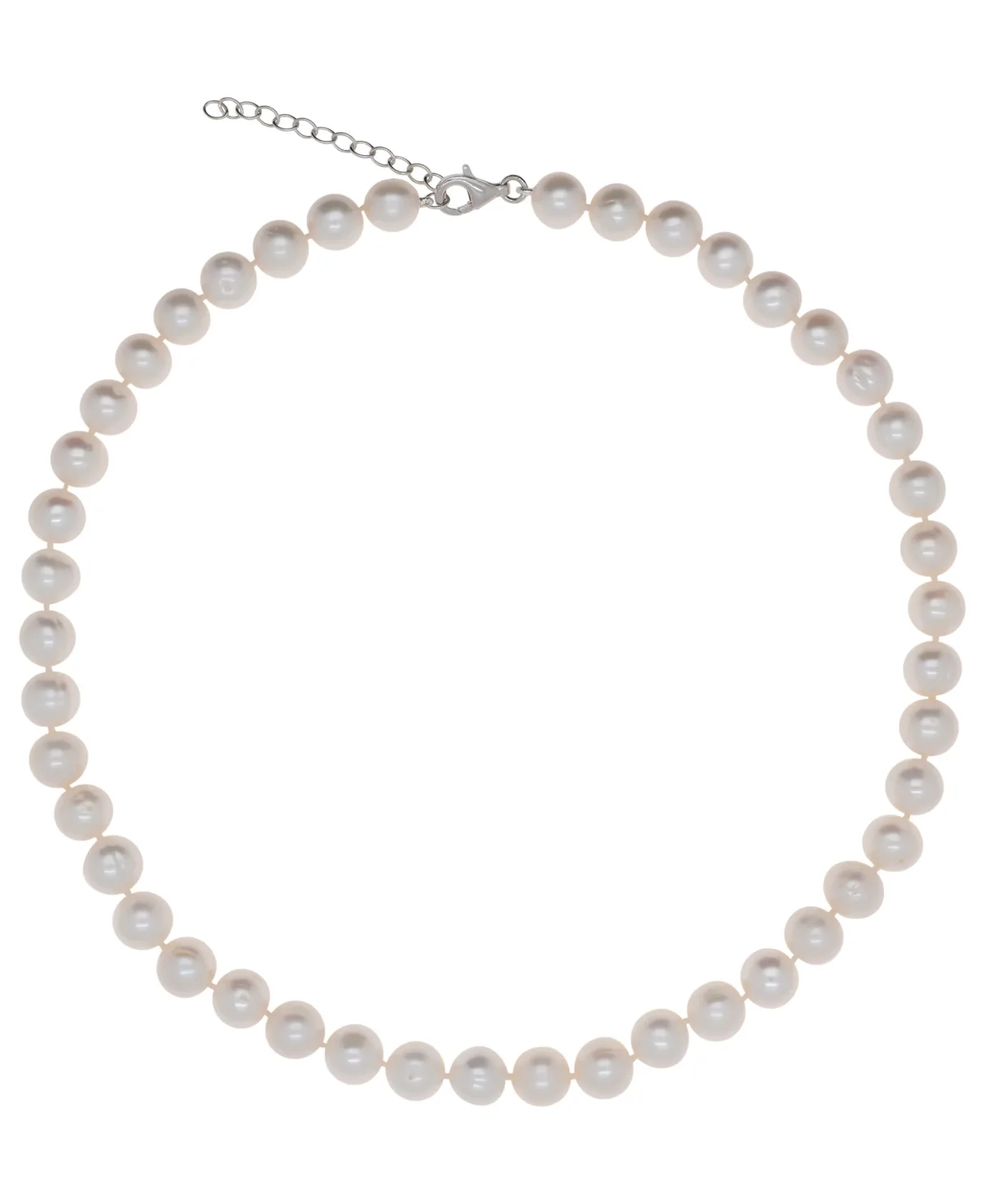 Cultured Freshwater Pearl Adjustable Necklace (10-11 mm) in Sterling Silver