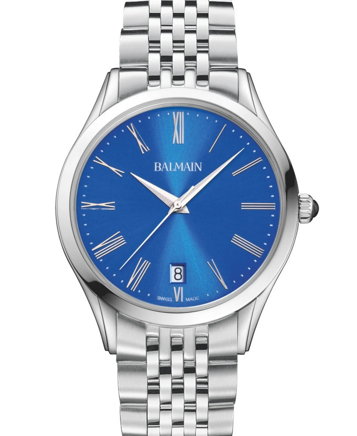 Swiss Quartz Classic R Sapphire Crystal Silver Stainless Steel Bracelet Watch 41mm by Balmain