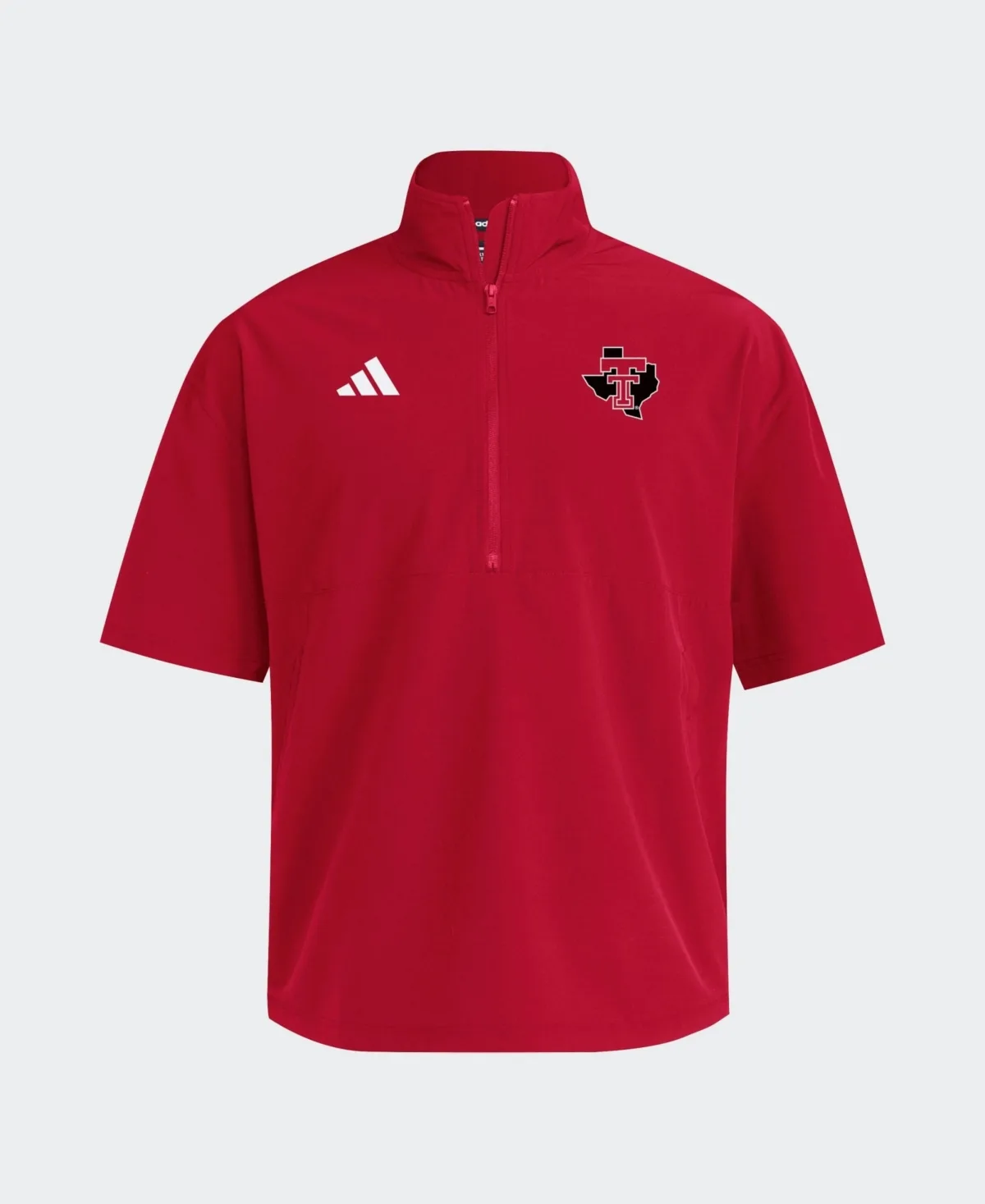 Texas Tech Red Raiders 2026 Sideline Woven Quarter-Zip Short Sleeve Jacket by adidas