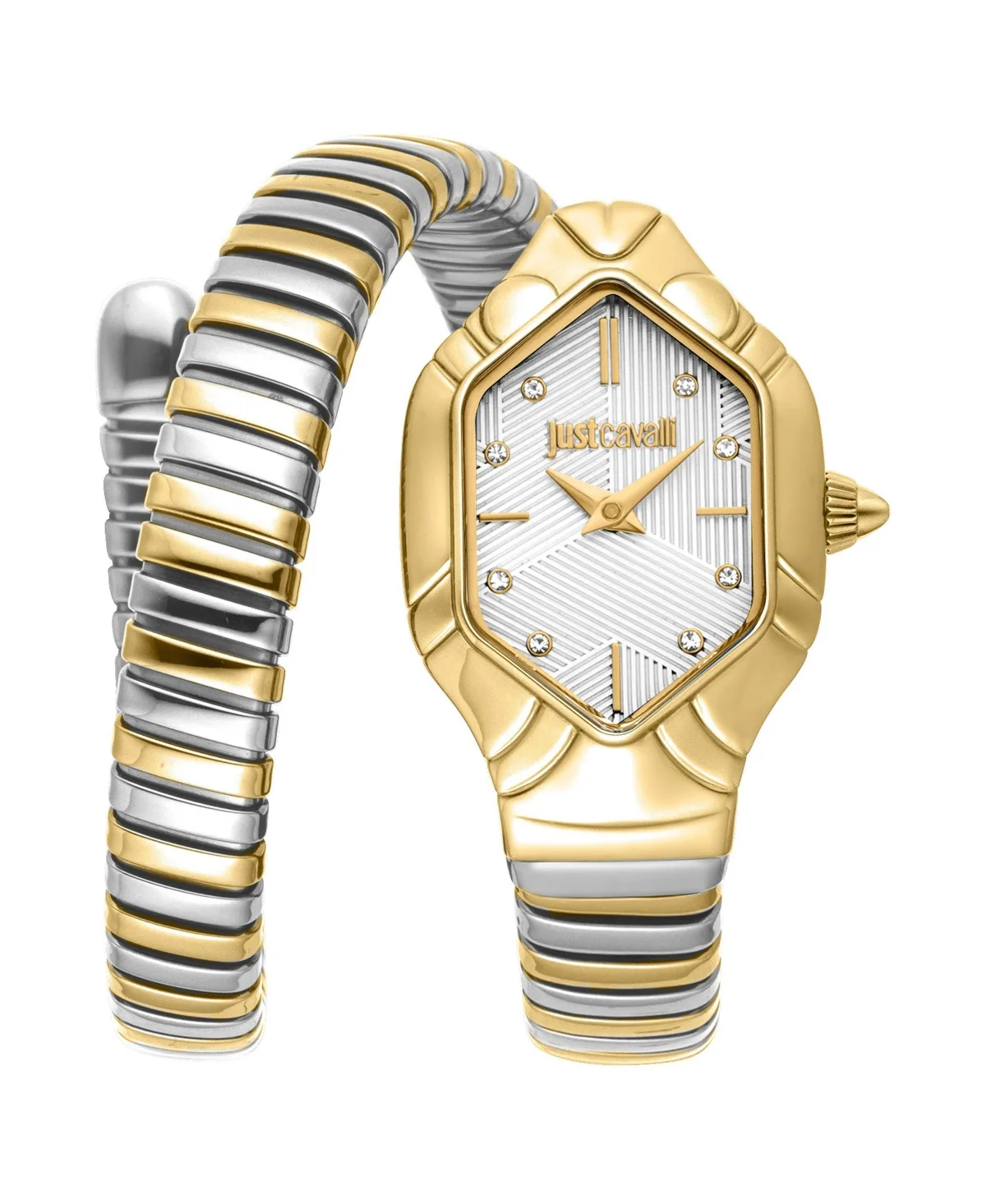 Quartz Signature Snake Water-Resistant Two-Tone Stainless Steel Bracelet Watch, 22.5mm by Just Cavalli