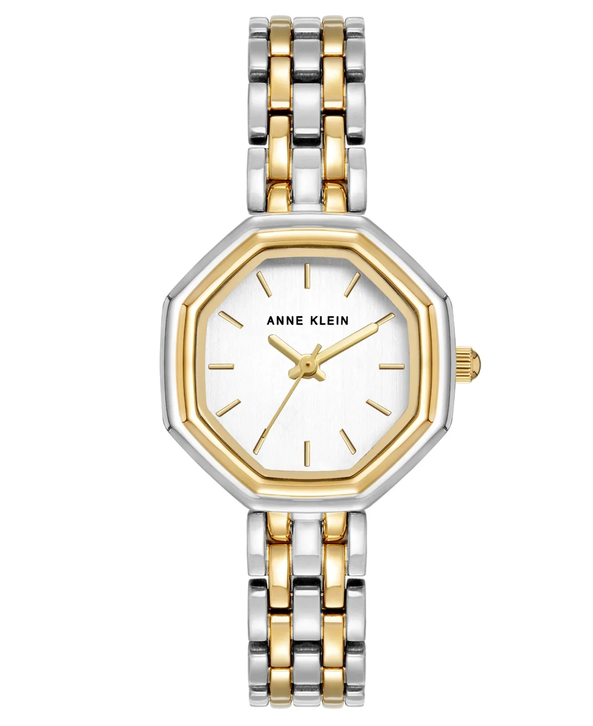 Quartz Hexagonal White Dial Two-Tone Alloy Metal Bracelet Watch 36mm by Anne Klein