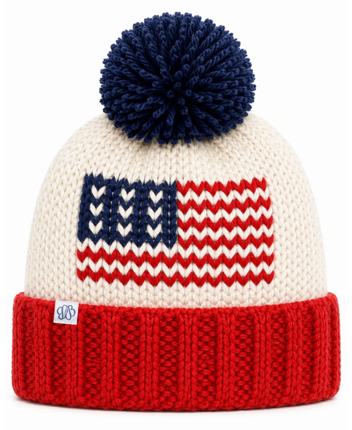 American Flag Pom Pom Beanie by Bits & Bows