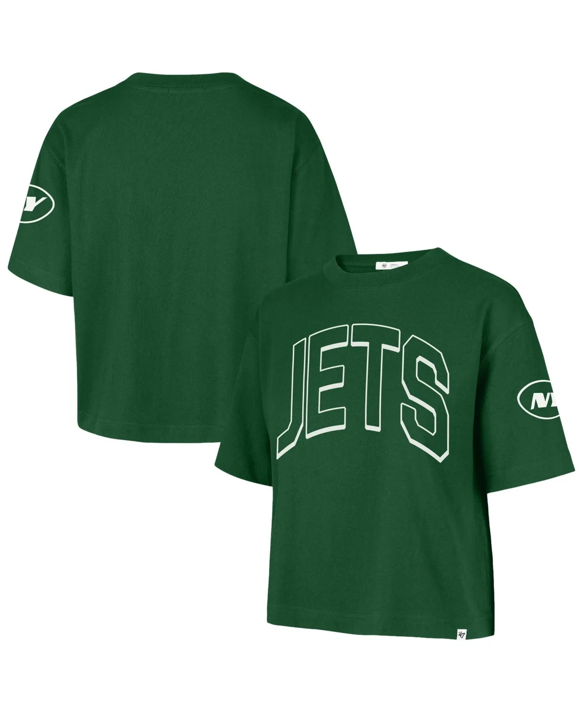 New York Jets Reed City Cropped Screen-Print T-Shirt by 47 Brand