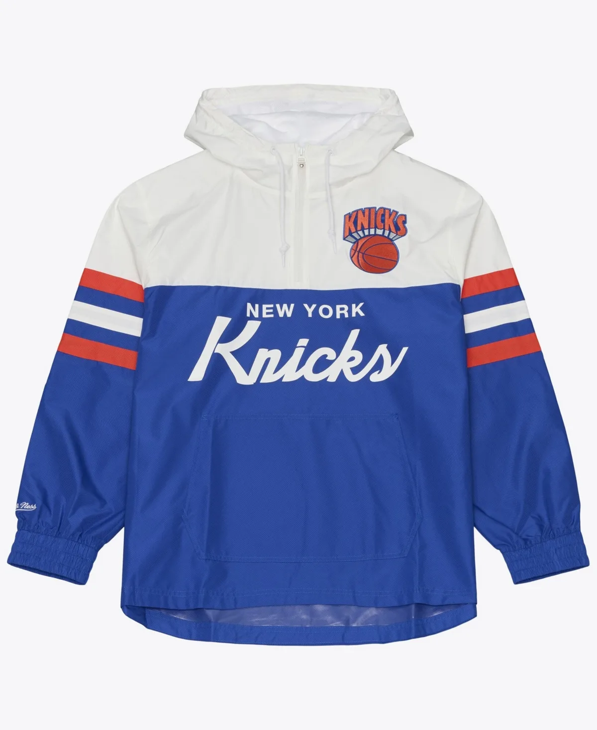 New York Knicks Head Coach Lightweight Anorak Quarter-Zip Windbreaker Sweatshirt by Mitchell & Ness