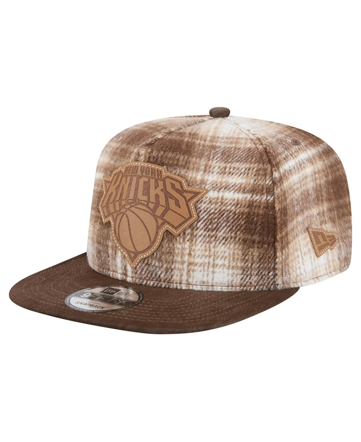 New York Knicks Plaid 9FIFTY A-Frame Adjustable Hat by New Era