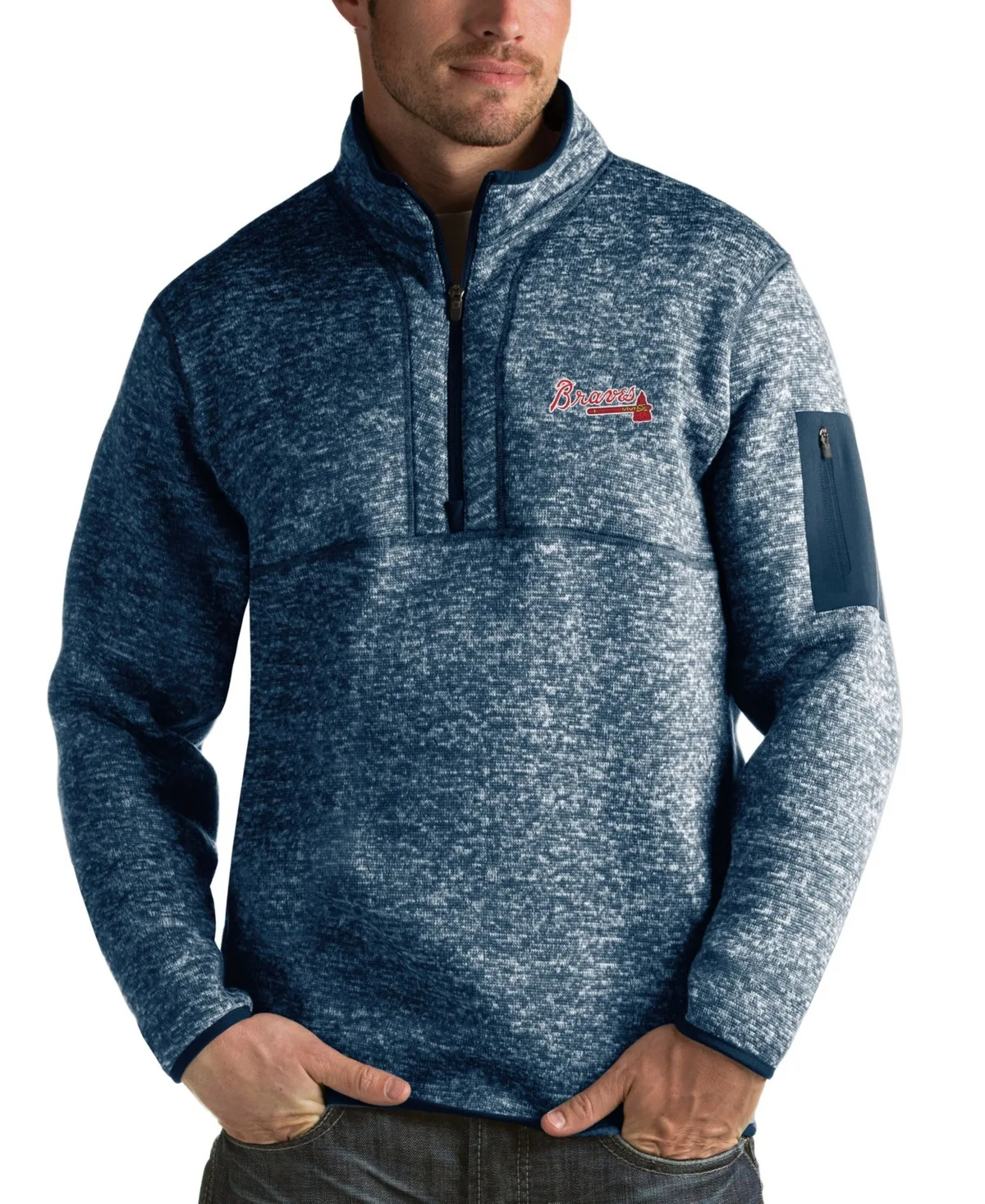 Atlanta Braves Fortune Half-Zip Sweater by Antigua