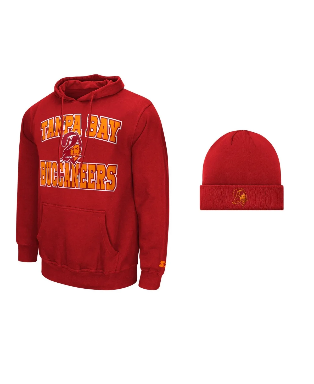 Tampa Bay Buccaneers Hoodie and Cuffed Knit Hat Combo Pack by Starter