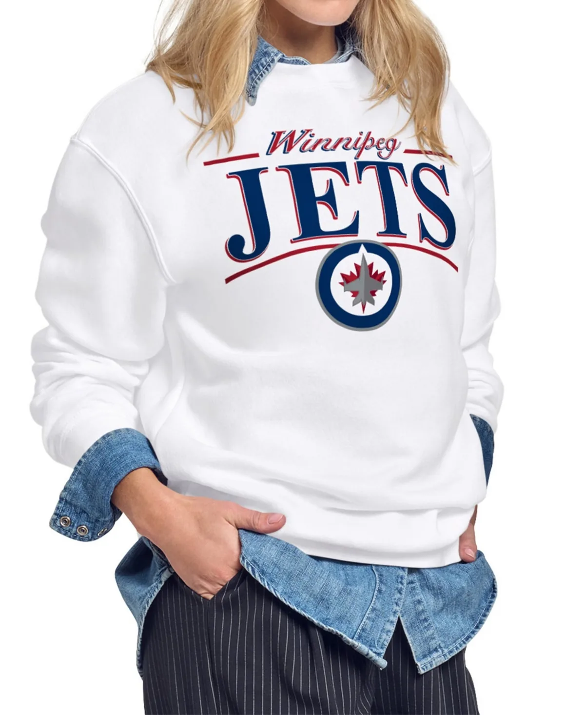 Winnipeg Jets Arch Stripe Fleece Sweatshirt