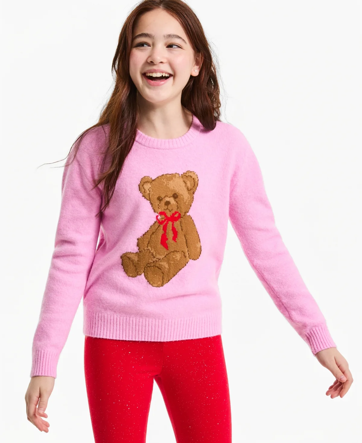 Teddy Bear Long-Sleeve Intarsia-Knit Sweater by Epic Threads
