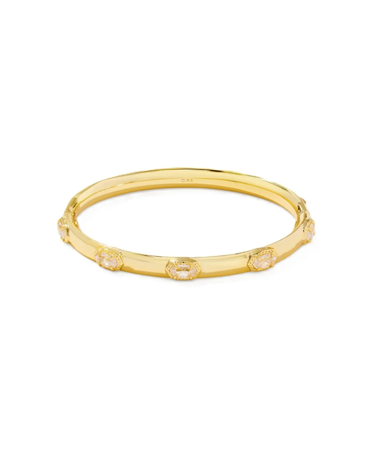 Cubic Zirconia Gold Mini Elisa Luxe Bangle Bracelet by Kendra Scott