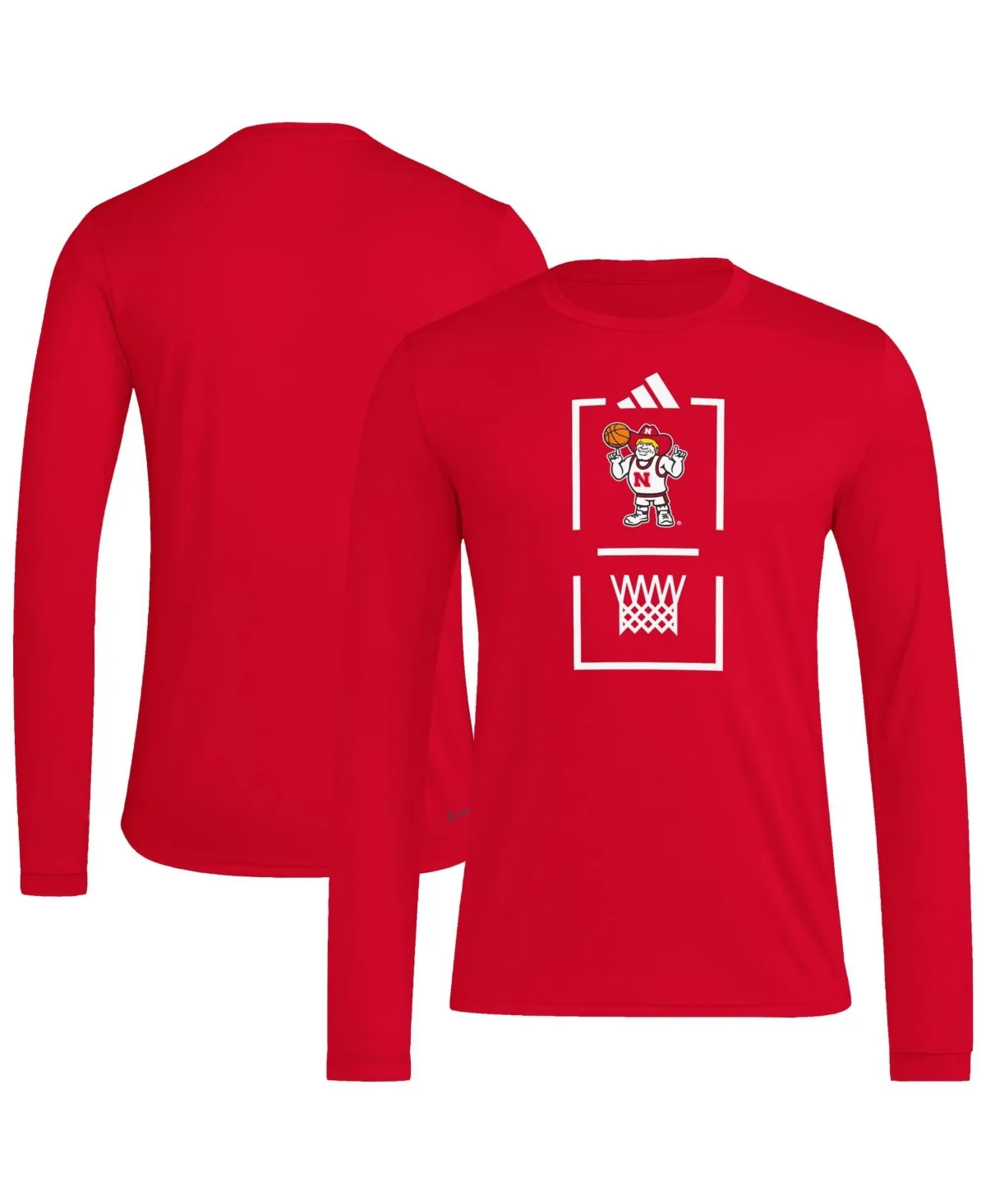 Nebraska Huskers On-Court Pregame Long Sleeve T-Shirt by adidas