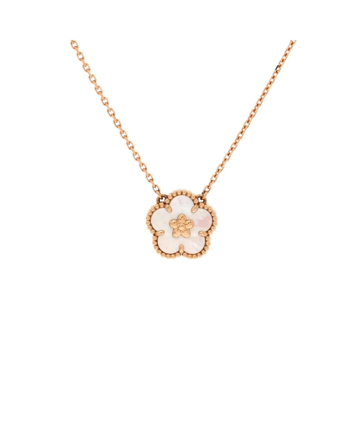 Pre-Owned Van Cleef & Arpels Lucky Spring Plum Blossom Pendant Necklace - 18k Rose Gold
