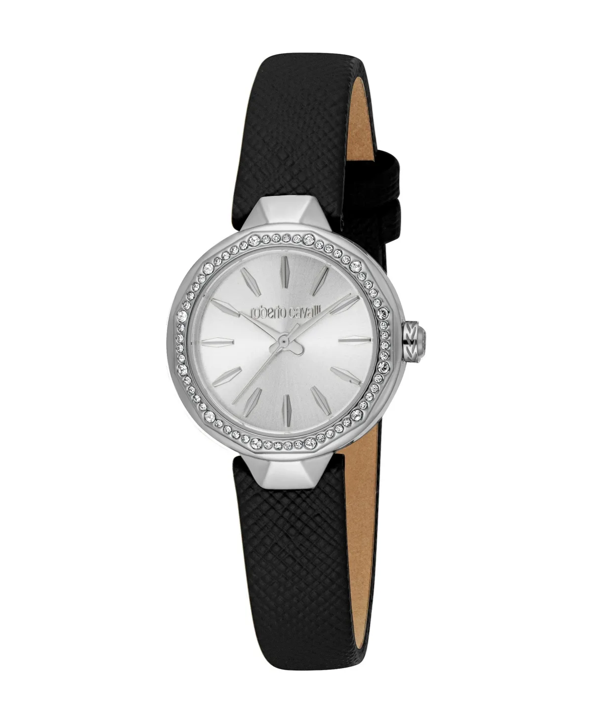 Quartz Black Leather Strap Watch, 26mm by Roberto Cavalli