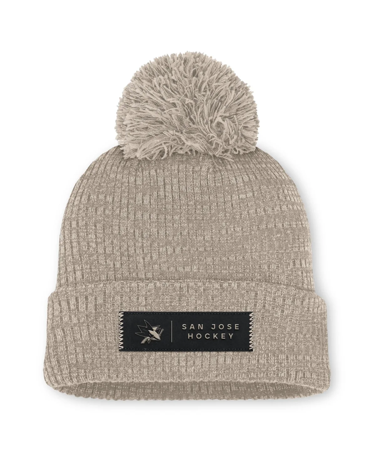 San Jose Sharks Authentic Pro Road Cuffed Knit with Pom Hat by Fanatics