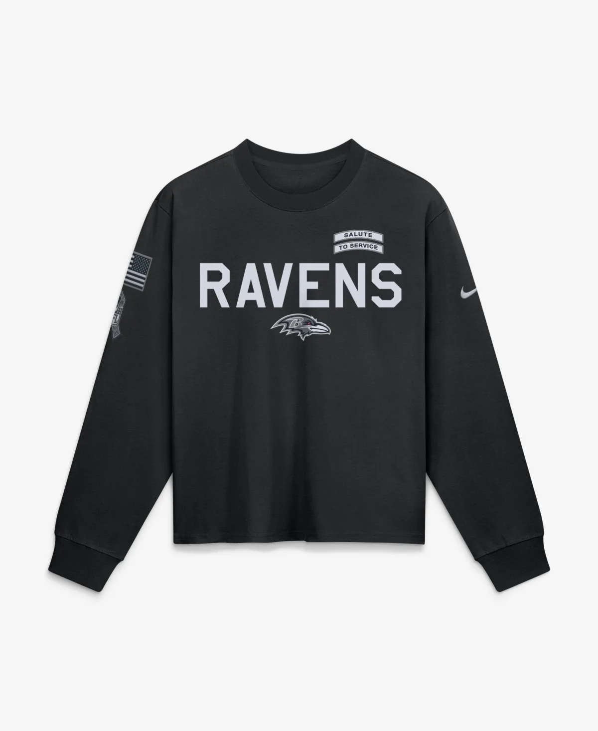 Baltimore Ravens 2026 Salute to Service Sideline Long Sleeve T-Shirt by Nike