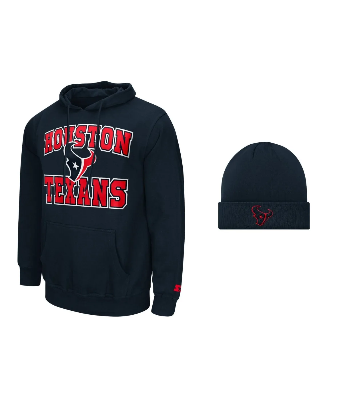 Houston Texans Hoodie and Cuffed Knit Hat Combo Pack by Starter