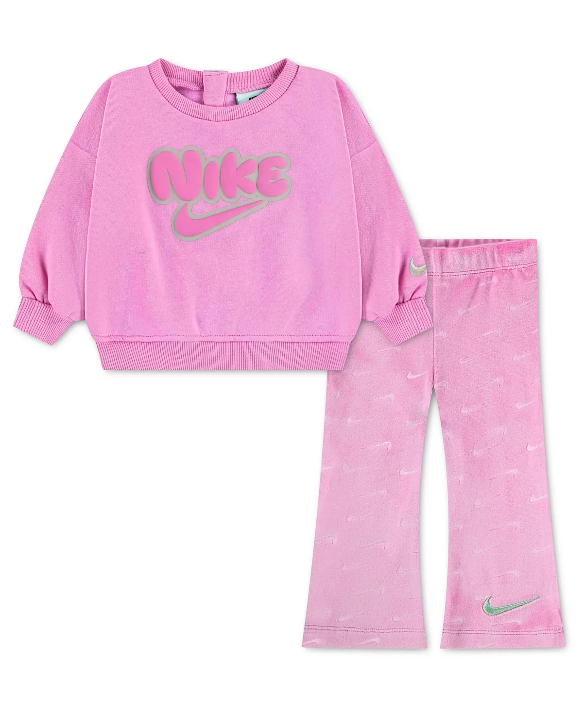 Dream Float Debossed Crewneck Flare Sweatshirt and Flare Leggings 2-Piece Set by Nike