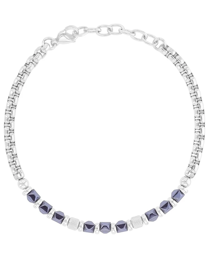 Platinum-Plated Steel Hematite Bracelet