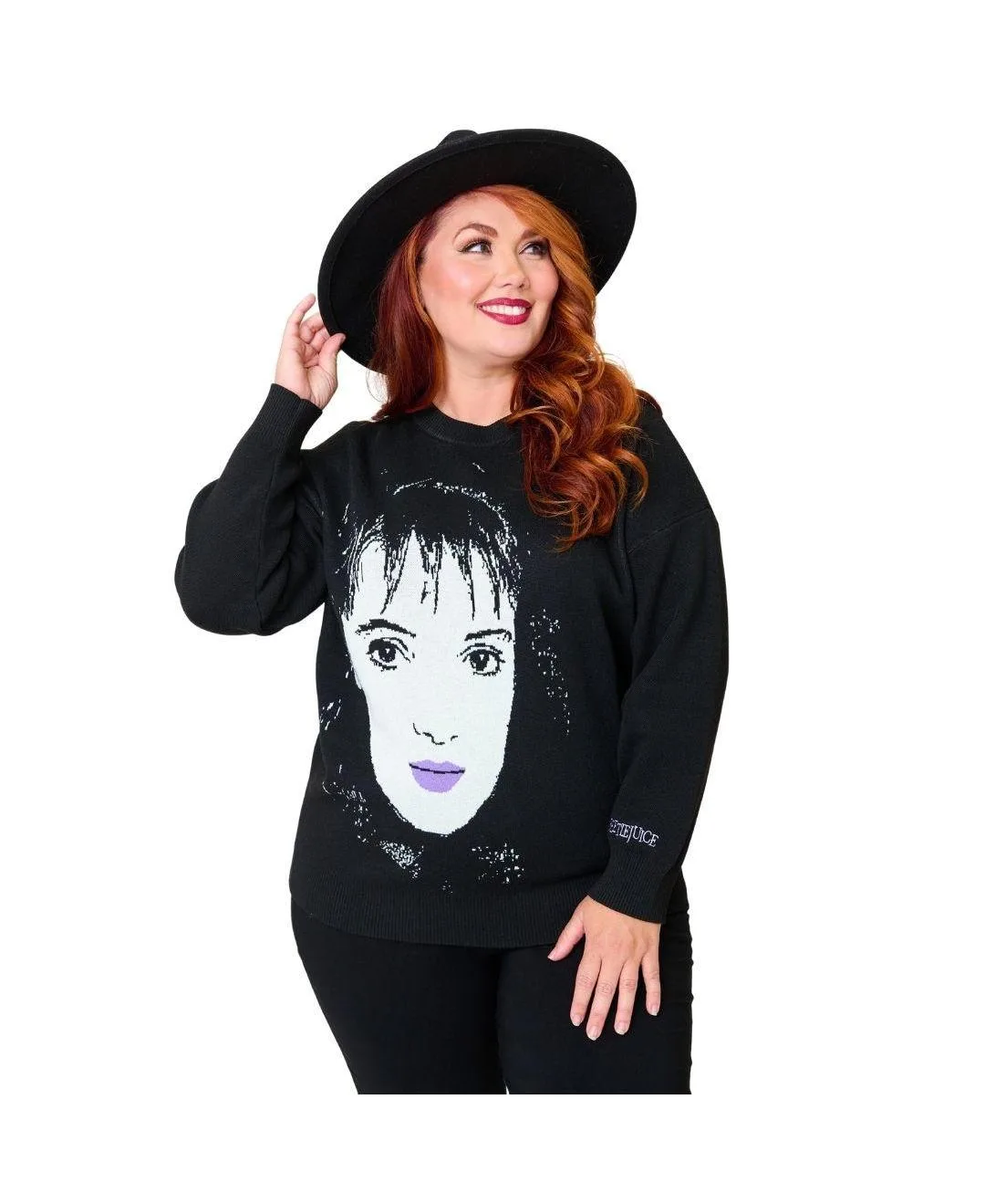 Black & White Cat Long Sleeve Sweater by Unique Vintage