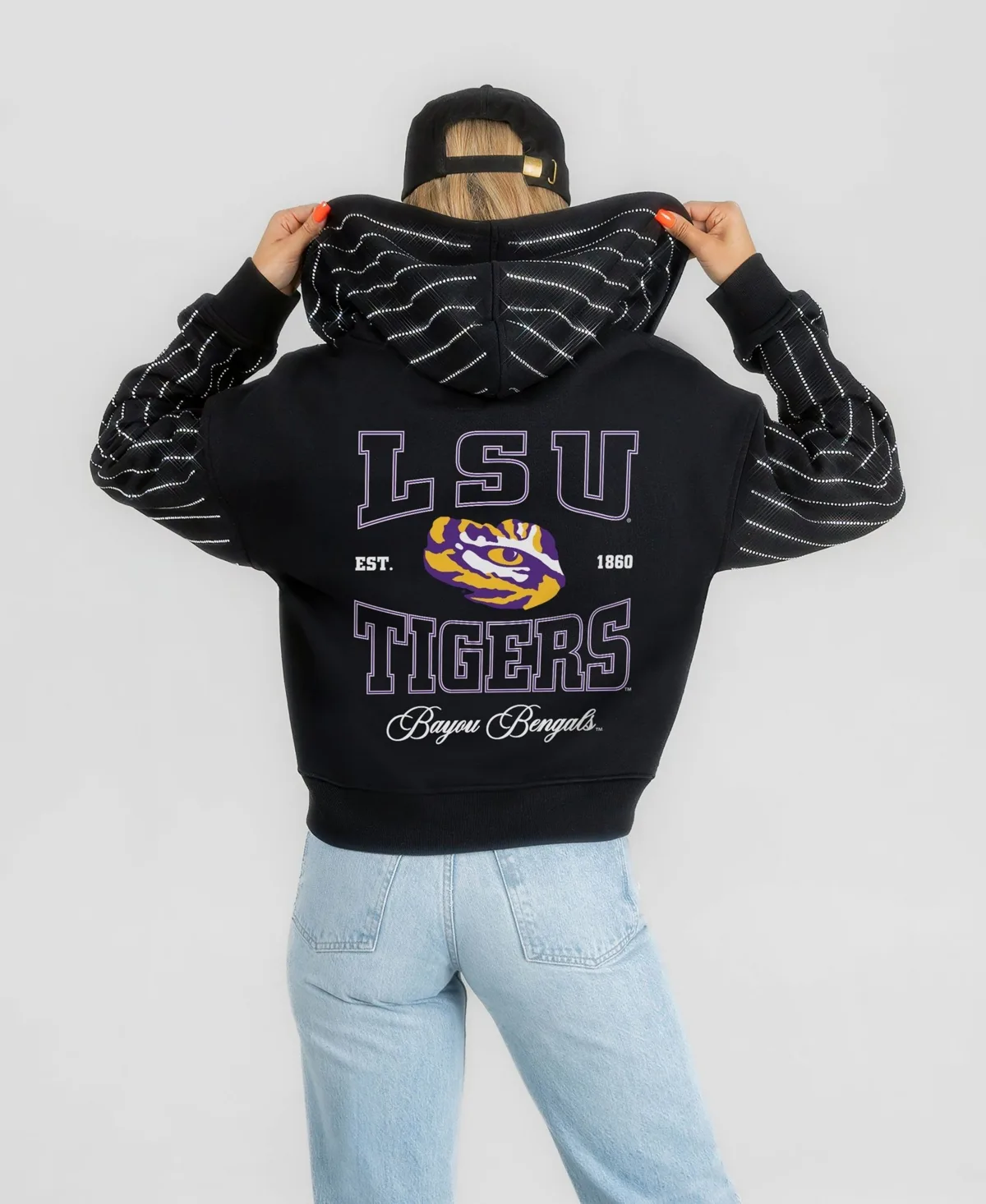 Lsu Tigers Eyes on the Prize Mid-Crop Full-Zip Hoodie by Gameday Couture