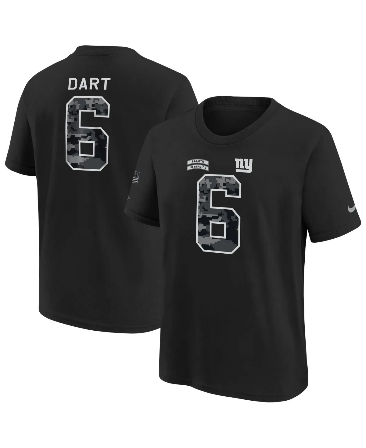 Jaxson Dart New York Giants 2026 Salute to Service Name & Number T-Shirt by Nike