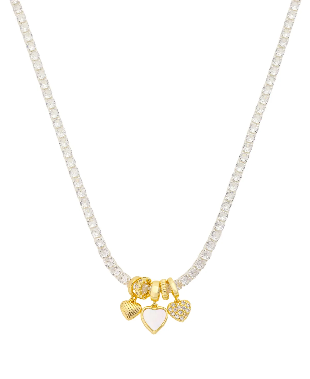 Cubic Zirconia and Mother of Pearl Heart Necklace by Unwritten