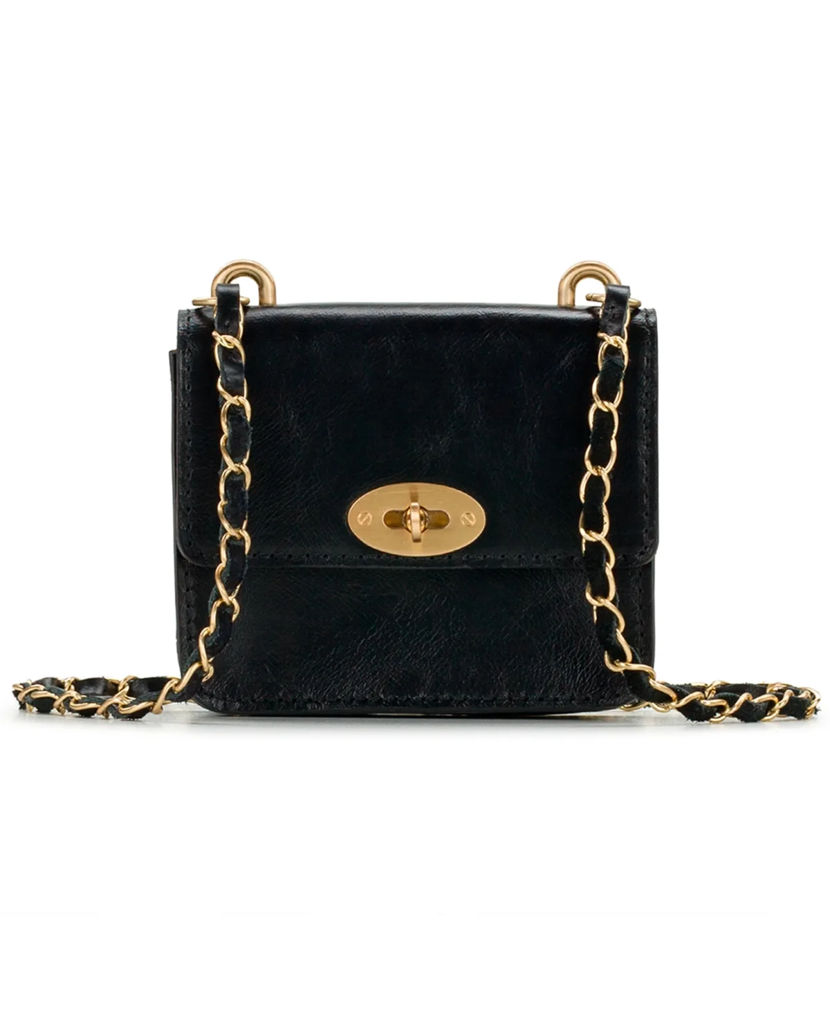 Windsor Full Grain Leather Mini Chain Crossbody Handbag by Patricia Nash