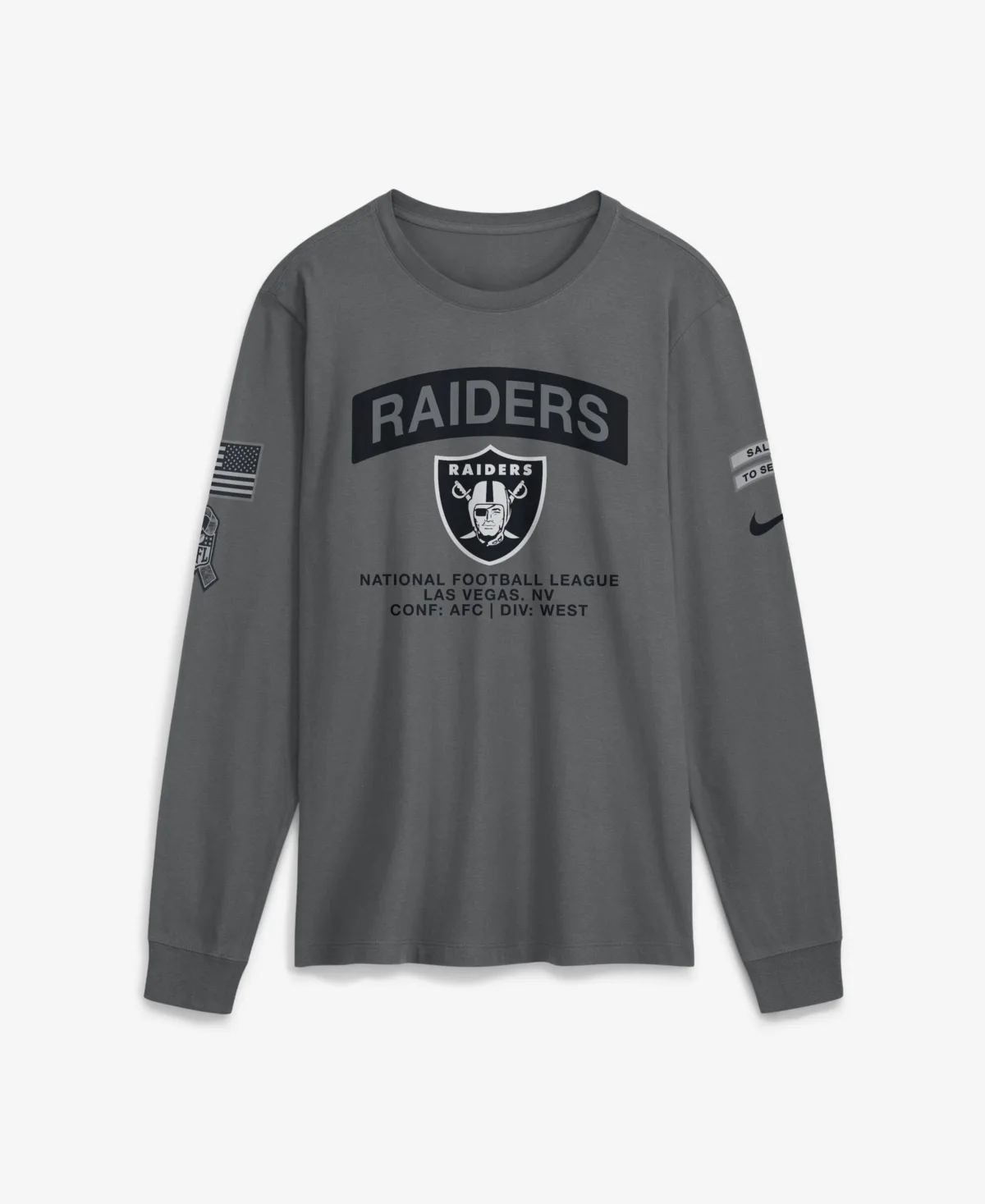 Las Vegas Raiders 2026 Salute to Service Long Sleeve T-Shirt by Nike
