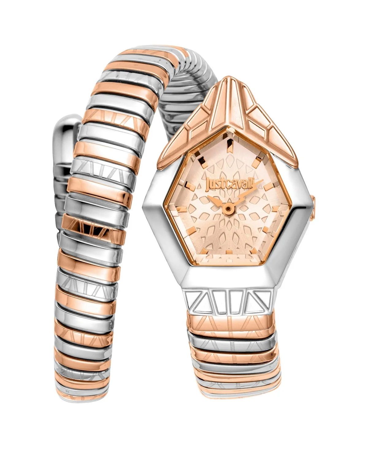 Quartz Signature Snake Two-Tone Stainless Steel Bracelet Watch, 23 mm by Just Cavalli