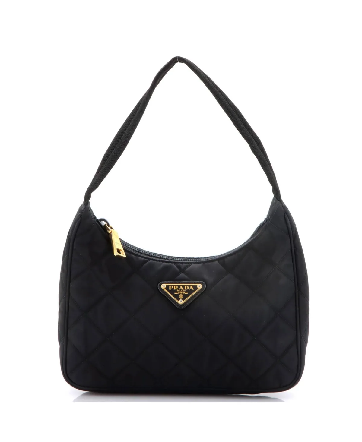 Pre-Owned Mini Hobo Quilted Tessuto by Prada