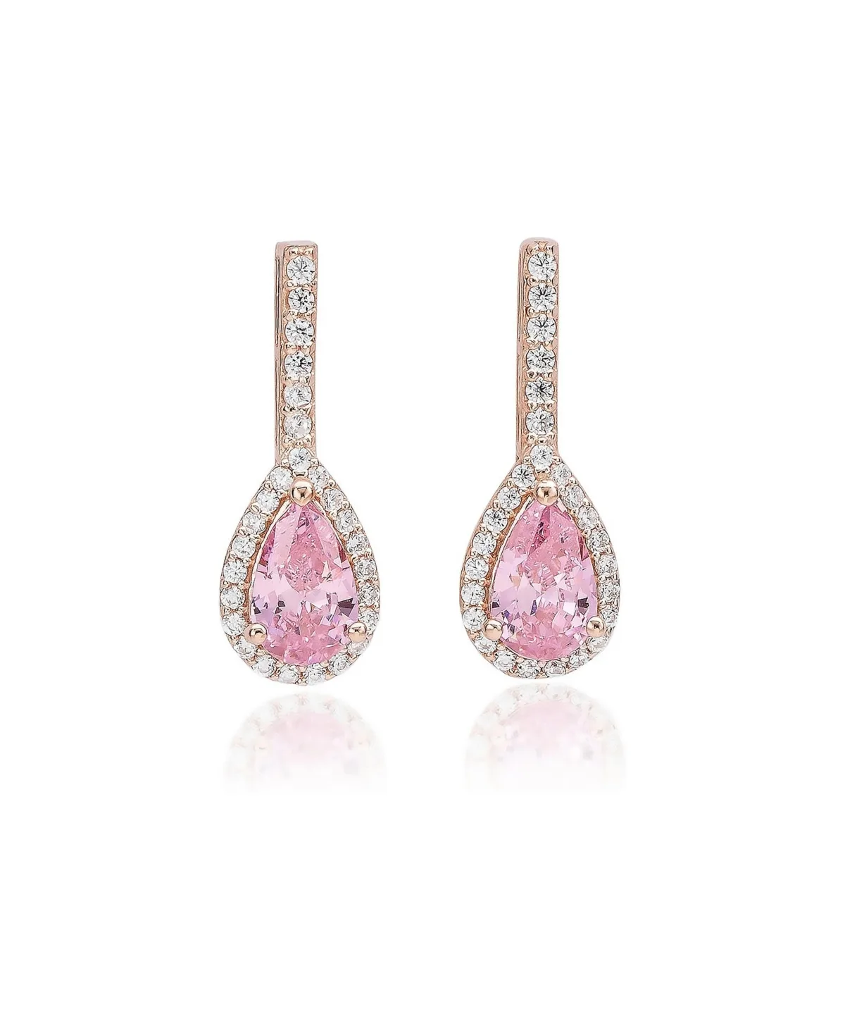 Multi-Stone Pear Shape Morganite and Cubic Zirconia Drop Earrings