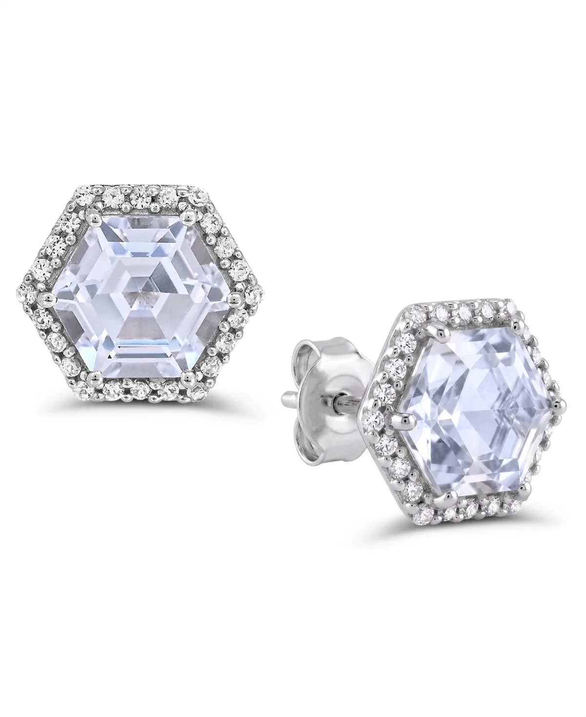 Lab-Grown White Sapphire Stud Earrings (4-7/8 ct. t.w.) in Sterling Silver by Macy's