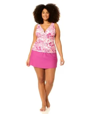 Tanzania Adjustable Strap Swim Tankini Top Skirt by Raisins Curve